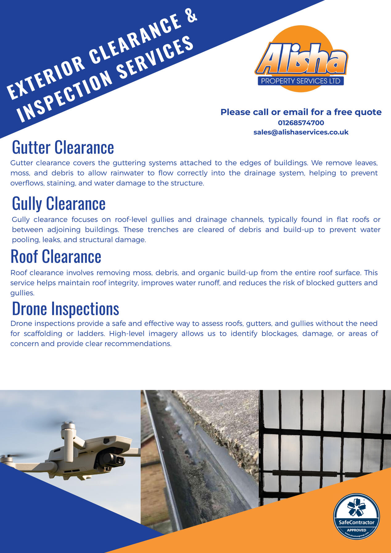Alisha Property Services Ltd Exterior Clearance and Inspection Services Leaflet